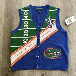 Vintage Collegiate Eagles Eye Florida Gators Knit Sweater Vest Womens L
